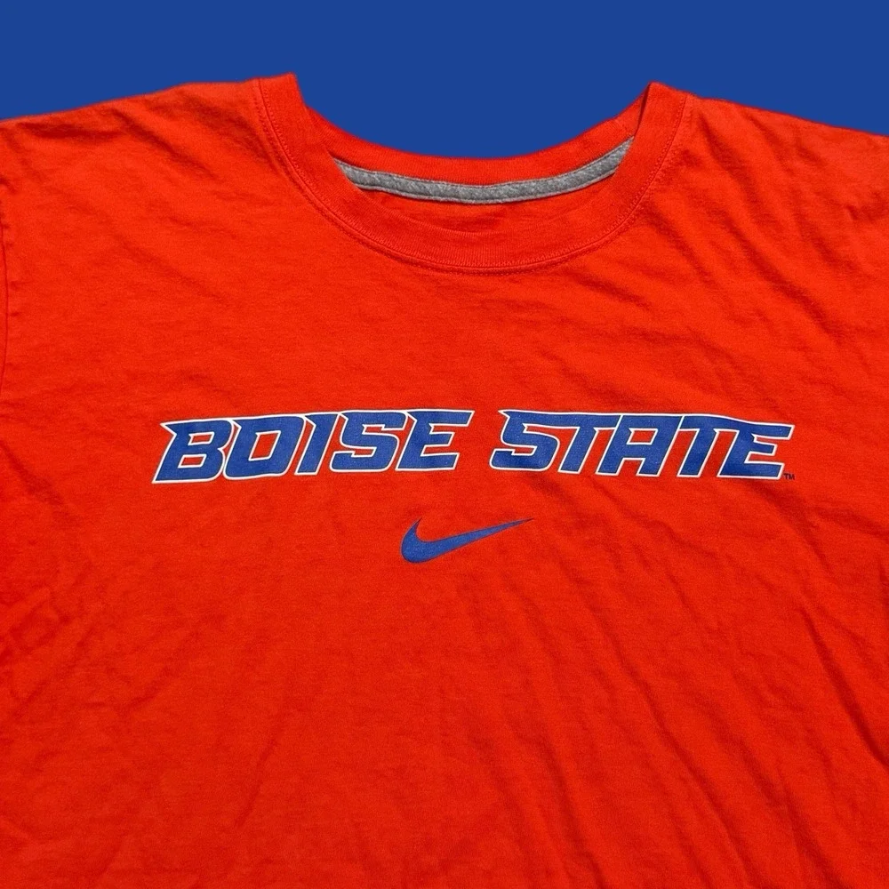 Nike Boise State University‎ Broncos Orange Cotton T-Shirt Men's Size Large